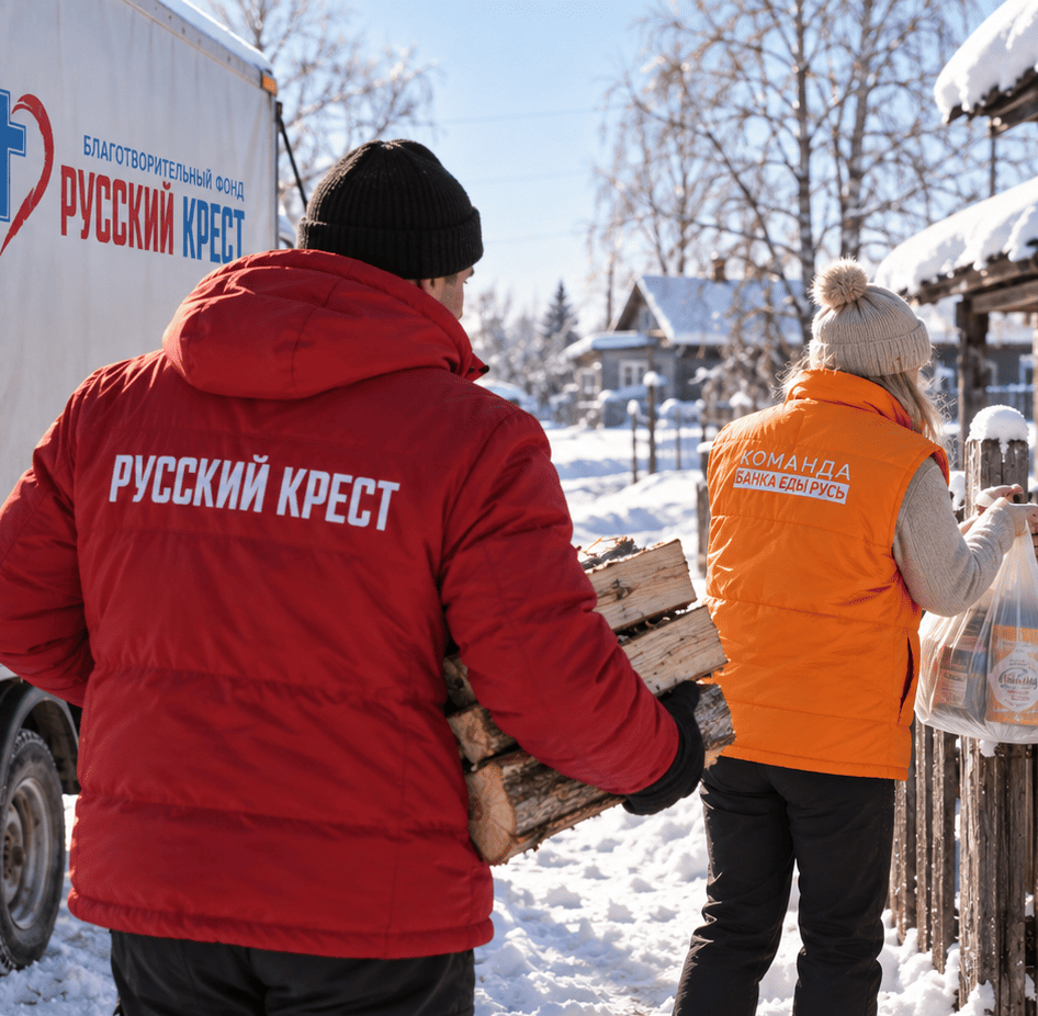 Дрова и продукты для пожилых людей из глубинки