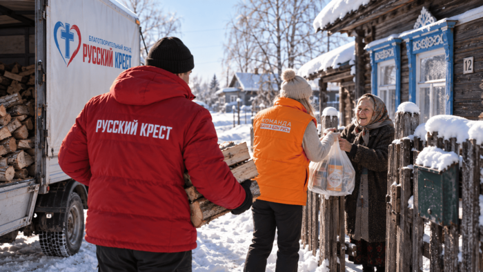 Дрова и продукты для пожилых людей из глубинки